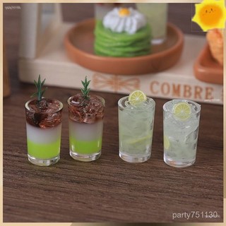 新店優惠🌸限時下殺🌸輔料 食玩 材料包 diy 微縮食玩擺件娃娃屋夏日冰飲檸檬水海草杯模型迷你版飲料模型配件