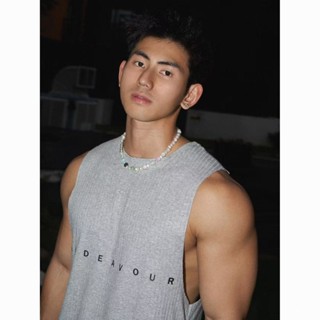 【臺灣熱賣♥】夏季洛杉磯街頭美式運動休閒背心男裝上衣熱燙印花健身螺紋背心