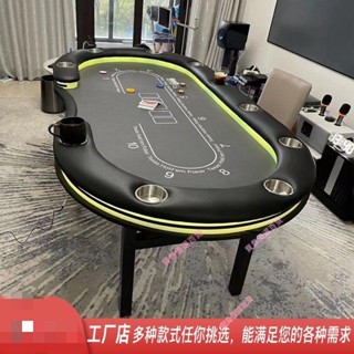 「可開發票」工廠店德州撲克桌折疊桌 籌碼 比賽桌LED燈USB桌蓋 專業定製 不含運
