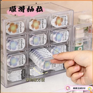 桃園出貨🚚美瞳收納盒 抽屜 防塵 防水 大容量 九宮格 亞克力 抽拉式抽屜 桌上收納 整理盒 收納櫃 收納盒 隱形眼鏡