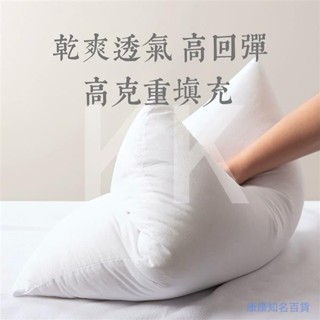 長纖維不結團 飽滿度升級100% 抱枕芯枕心 7D纖維棉磨毛布抱枕腰枕芯可水洗帶拉鍊 純白枕芯