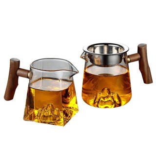 茶杯個人專用日式玻璃杯三件套耐熱茶水分離泡茶杯家用過濾花茶杯-真由美優選百貨