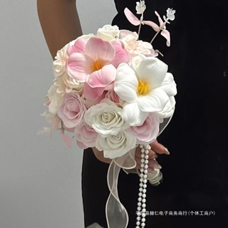 【臺灣出貨】手捧花新娘結婚韓式婚禮花球婚紗照捧永生花伴娘拍照道具花束