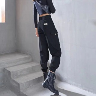 【工裝褲】褲子女秋冬季新款加絨加厚外穿高腰顯瘦寬鬆美式工裝女束腳休閒褲