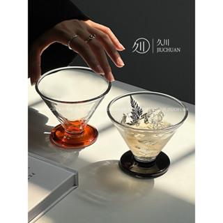 ZERO LIGHT高顏值小眾設計冰美式咖啡杯玻璃杯法式中古香檳杯高階冰淇淋杯子