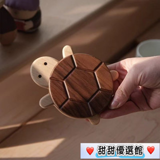 💥今日下殺價💥 可愛卡通實木烏龜杯墊茶託酒吧咖啡廳茶館家用桌麵防燙墊隔熱墊