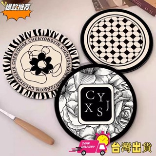 【限時特賣】ღ美式杯墊ღ 美式皮革餐墊 印花杯墊 隔熱墊 圓形居家防水油桌墊 家用PU革餐桌盤墊