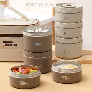 【桃園出貨】不銹鋼保溫飯盒保溫桶微波爐日式學生雙層帶蓋圓形食品級便噹餐盒