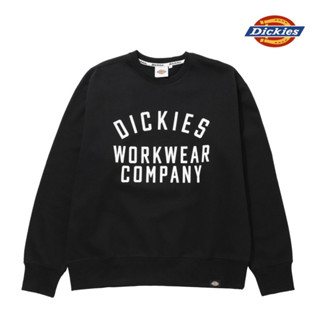 dickies男款黑色內抓絨胸前大圖案文字印花設計休閒大學t|dk0a87c5blk