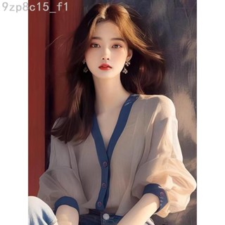 【爆款推薦】女裝上線 直髮10 v領長袖雪紡襯衫秋裝女款20年新款氣質小衫洋氣高階感初秋上衣