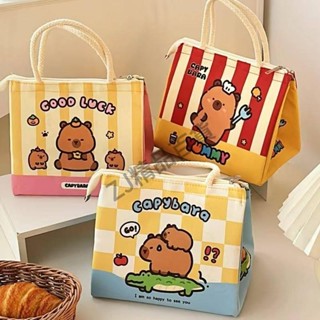 🎀桃園發貨 Capybara 卡通便攜冰箱保溫袋女士兒童學校保溫飯盒手提袋食品小冷藏袋小袋生日禮物