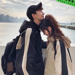 🔥臺灣出貨🔥 情侶連帽外套 男女休閒日系韓版工裝潮牌抽繩大尺碼寬鬆夾克上衣 男士上衣 情侶裝 穿搭必備（