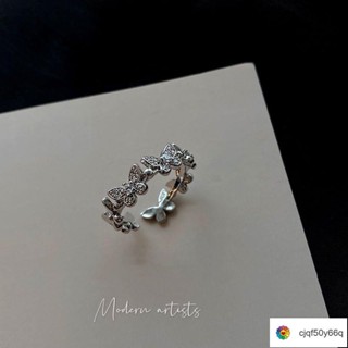 熱銷新品 韓版戒指 小眾設計 手飾💗個性超仙時尚森系網紅小眾設計蝴蝶帶鉆開口戒指女可調節2020新款