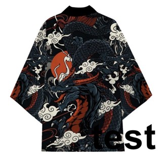 ★夜夜生活館★新品 新款男女復古和服七分袖居家服睡衣浴袍和服寬鬆防曬襯衫薄外套CBV