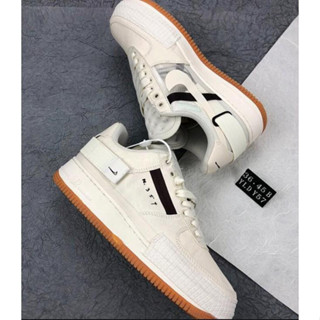 Nike Air Force 1 Type 米白咖啡 接拼 N.354 CJ1281-100 男女鞋