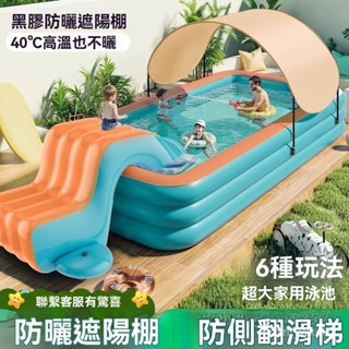 鱷魚沙灘戲水池 充氣泳池/泳池/滑水充氣遊泳池兒童家用加厚寶寶嬰兒農村院子戶外折疊水池大人戲水池
