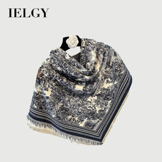 IELGY秋冬動物紋提花大方巾仿羊絨披肩百搭加厚