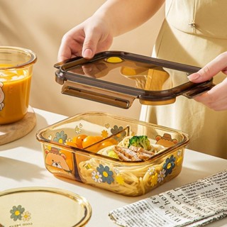 【半日閒家居】✨保鮮玻璃飯盒上班族微波爐加熱湯碗帶飯便噹餐盒食品級水果保鮮盒