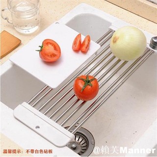 ✨免運特惠✨不銹鋼廚房水槽架瀝水架可伸縮瀝水闆碗架廚房置物架層架託盤5252