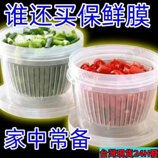 桃園出貨🔥日式廚房蔥花保鮮盒薑蒜收納盒雙層可瀝水冰箱收納p保鮮盒子 ZYX9可開票178
