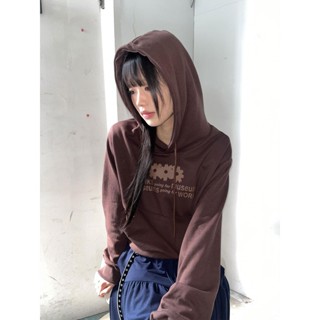 Codibook｜韓國 kim9hope 博物館風短版連帽衫［預購］長袖上衣 連帽上衣 女裝