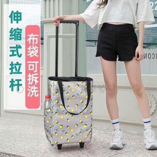 收納車 購物車 菜籃車 手拉車 買菜車折疊手拉車行李車行李箱手提購物袋老人家用可伸縮拉桿推車便攜式小拉車拖車✨小文藝屋✨