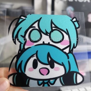 【熱賣|限時下殺價】初音未來獃萌Q版萌化可愛卡通裝飾防水防曬反光車貼紙電動車電腦