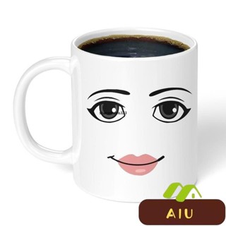 [衹有杯子]可愛簡約roblox女人臉部錶情馬剋杯創意男生陶瓷早餐咖啡牛奶杯子