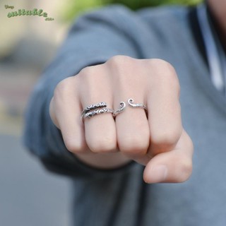 【戒指全場買六送一】黑神話悟空金箍棒戒指 love緊箍咒戒指 情侶戒指 S925銀開口指環 情侶對戒 尾戒純銀戒指 戒指