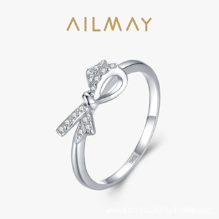 AILMAY✨正品授權✨香港直發s925純銀蝴蝶結戒指女日韓甜美小清新微鑲鑽食指指戒情人節禮物 女生戒指 韓版戒指