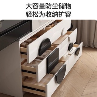 【現貨-免運】【店鋪熱銷】現代簡約實木梳妝臺鬥櫃一體主臥高階感家用床尾可伸縮化妝收納櫃