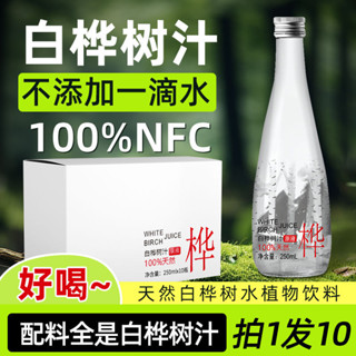 臺灣有貨💥白樺樹汁100%原液原汁植物NFC樺樹大興安嶺天然白樺風味飲料NBMD