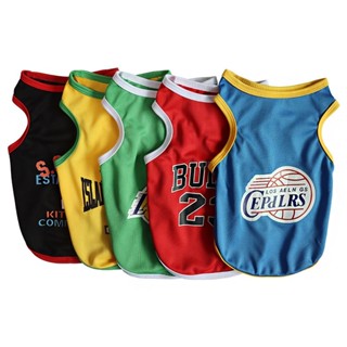 天天|夏季狗衣服透氣籃球球衣小狗貓背心速乾狗運動襯衫寵物 T 卹服裝