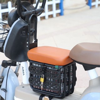 廠商 熱賣商品%電動車兒童座椅 雅迪電摩前置寶寶板凳 帶車筐儲物 腳踏凳子 可放物品 電動車座椅 電動車椅子 電動車配件
