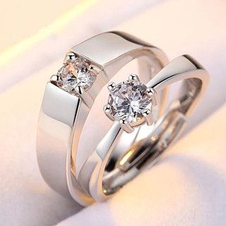 免運💍 戒指2025新款對戒情侶款一對婚禮對戒可調節學生版情人節禮物鑽戒韓國 純銀戒指 戒指男女告白禮物 情侶對戒 銀飾