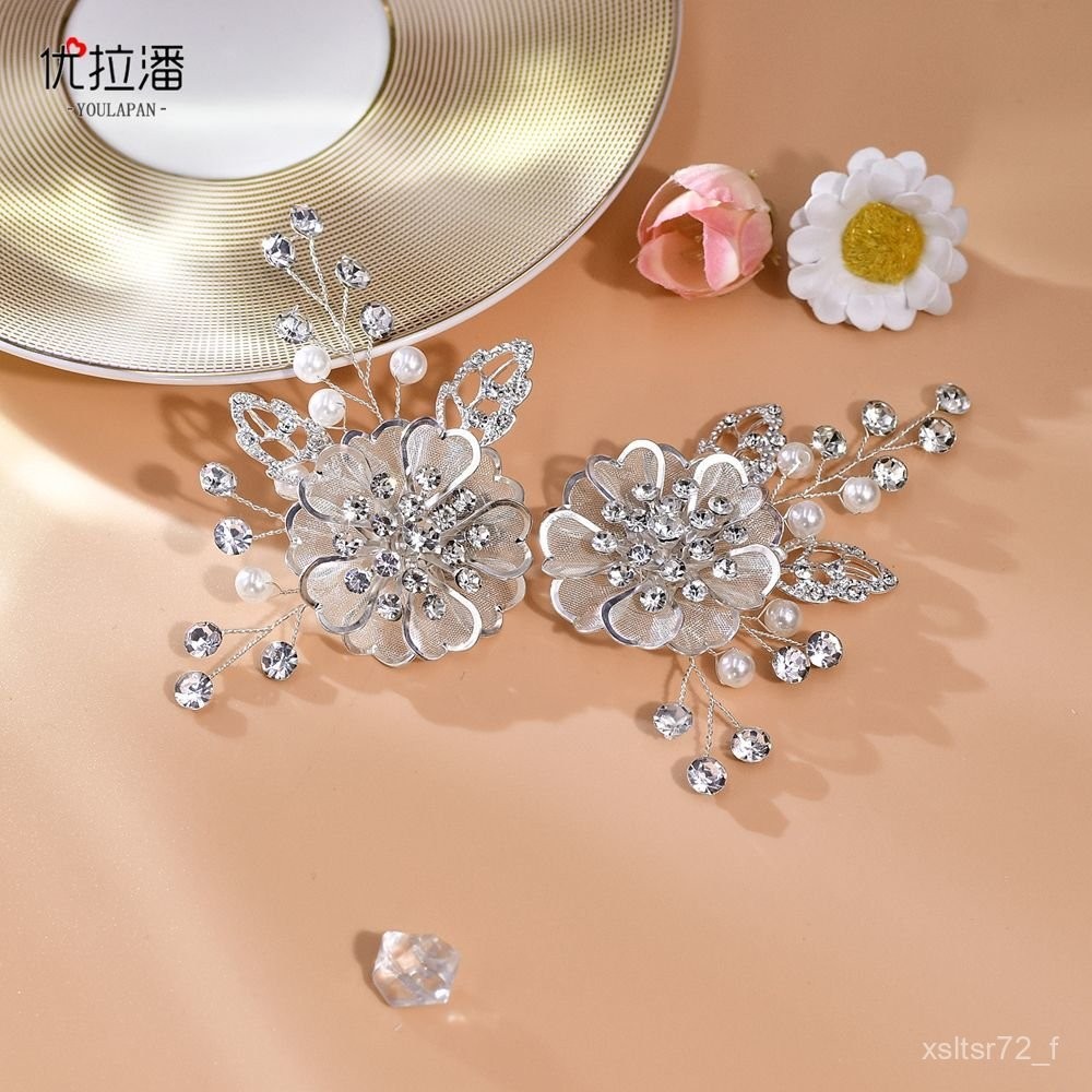 闆娘優選優拉潘 高跟鞋可拆卸鞋扣新娘婚禮配飾百搭飾品重工水鑽鞋花 HX63 Z6MC