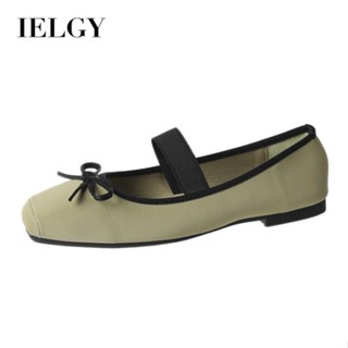 IELGY 新款法式平底蝴蝶結芭蕾舞鞋方頭瑪麗珍鞋