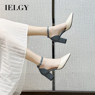 IELGY 夏季韓版高跟鞋女鞋頭涼鞋鏤空扣尖頭
