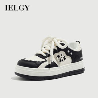 IELGY 熊貓黑白可愛白女厚底百搭休閒學生板鞋運動鞋