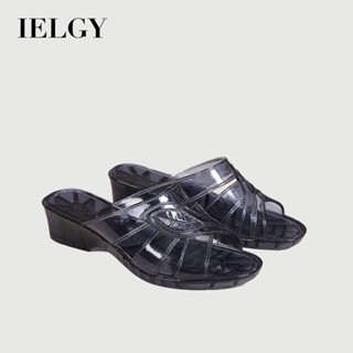 IELGY 果凍透明水晶涼鞋女鏤空帶裙夏季簡約媽媽增高