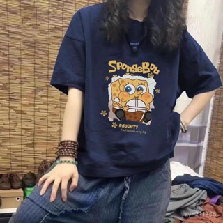 100%純棉短袖 上衣女 短袖t恤 海綿寶寶衣服 派大星 t恤 大尺碼女裝 卡通上衣 情侶短袖 短袖女 潮牌衣服 T恤