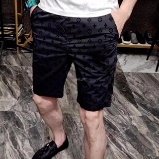💎短褲 立體植絨四葉草 韓版休閒緊身速乾五分 男生 黑短褲