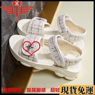 🩸風語🔆低價🔆清貨不補】輕便大碼夏學生小香風外出ins百搭平底軟底運動涼鞋女