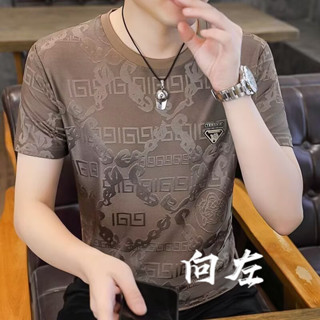 臺灣發貨 潮牌印花短袖T恤男士男款半袖大碼夏季圓領時尚男裝體恤上衣 短袖 男生衣服 男裝 t恤 男生上衣 男士衣服