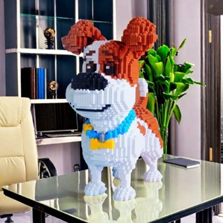 大型人仔積木 【優質塑膠】相容樂高積木3d拼裝臘腸狗柴犬柯基寵物狗兒童玩具大號麥克狗禮物