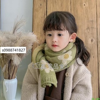 💯低價優選💯圍巾2020韓國兒童圍巾玄雅風小花朵毛線針織寶寶圍脖冬季保暖男女
