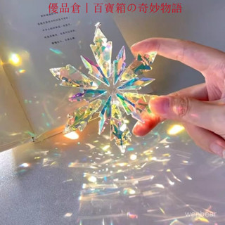 🚚優品倉-臺灣出貨🚚 太陽捕手雪花汽車掛件解壓水晶體手擺件玻璃多稜光鏡光的禮物炫彩
