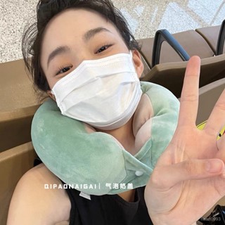 💖 限時下殺 新款搞怪毛毛蟲U型枕 緩解疲勞靠枕抱枕 旅行便攜可愛軟fufu護頸枕便攜辦公室午睡枕護頸 NRDS