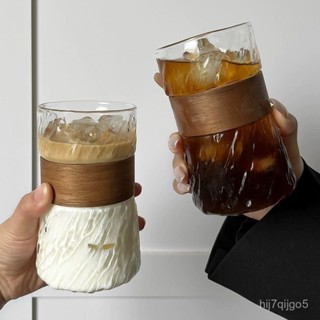 設計感玻璃咖啡杯 創意個性水杯 高顔值玻璃杯 情侶水杯 冰美式咖啡杯 防燙玻璃杯 牛奶杯 拿鐵咖啡杯 早餐杯 水杯 酒杯