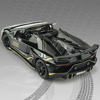 模型 模型車 1:24 蘭博基尼 SVJ63敞篷車模 模擬合金汽車模型聲光回力玩具車男孩